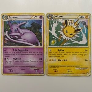 2011 Call of Legends Espeon 4/95 and Jolteon 45/92 Pokemon Card Lot